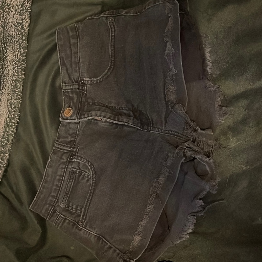 Black jean shorts
